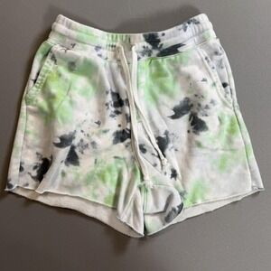 Secret Treasures Shorts Womens‎ Small Green White Tie Dye Lounge Sleepwear Soft